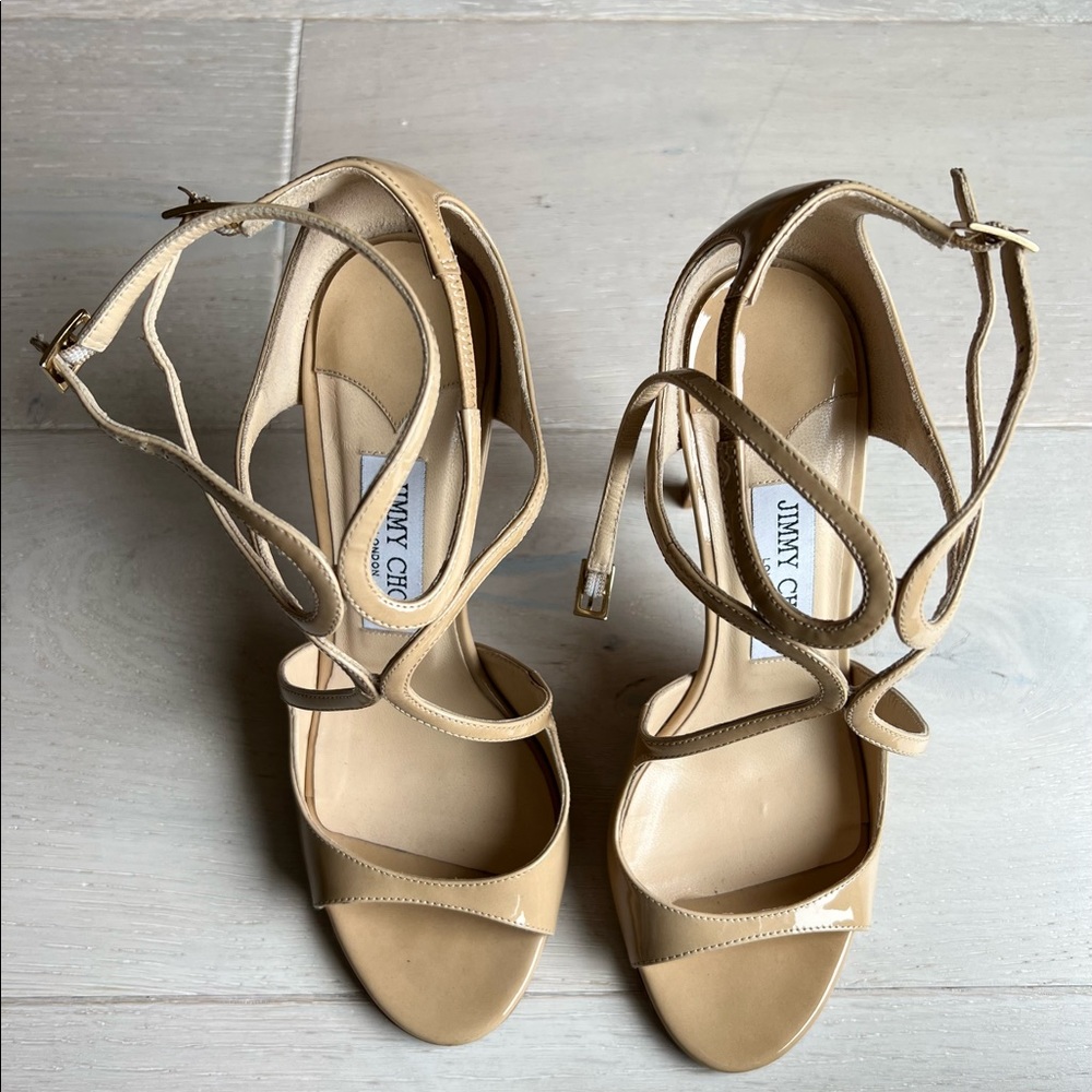 Jimmy Choo Lang 100 patent-leather sandals